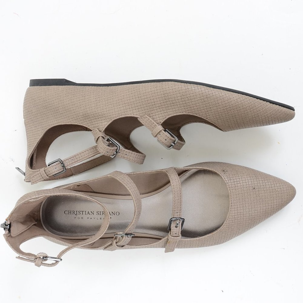 Christian Siriano Coraline 3 Strap Pointed Toe Casual Flats Women's 11 Preppy